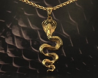 Cobra necklace, Customizable necklace, Bronze necklace, Sterling Silver necklace, 24k Gold Plated necklace, Snake necklace, Handmade