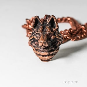 Handmade Wolf Necklace: Bronze, Sterling Silver, or 24k Gold