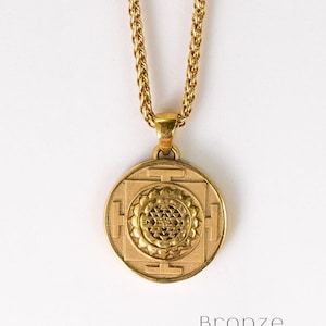 Sri Yantra pendant, handmade, sacred geometry, abundance amulet, u nisex jewellery. Sterling Silver. Gold Plated. Bronze. Copper.