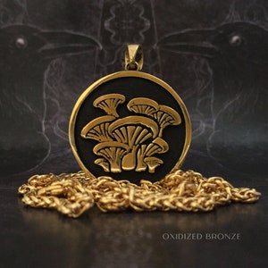 Handmade Mushroom Necklace: Bronze, Sterling Silver, or Gold Plated