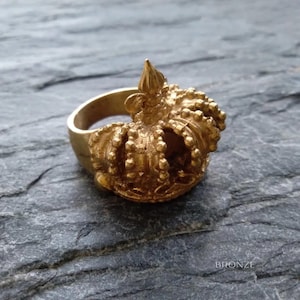Handmade Crown Ring: Bronze King Jewelry