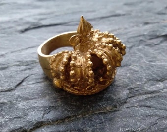 Crown ring, Customizable ring, Bronze ring, Sterling Silver ring, 24k Gold Plated ring, Ring crown, King jewelry, Crown jewelry, Handmade