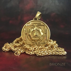 Ganesha Yantra necklace for prosperity. Sacred Geometry. Handcrafted. Sterling Silver, Gold Plated. Bronze. Copper. Ganesha necklace. Unisex