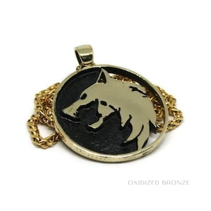 Handmade Wolf Necklace: Bronze, Sterling Silver, or 24k Gold Plated