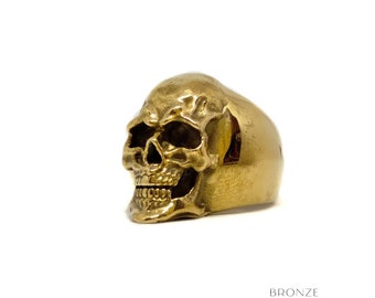 Skull ring, Customizable ring, Bronze ring, Sterling Silver ring, 24k Gold Plated ring, Skull ring, Halloween ring, Dia de los muertos ring