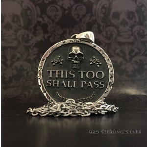 This Too Shall Pass Necklace: Handmade Sterling Silver Stoic Jewelry