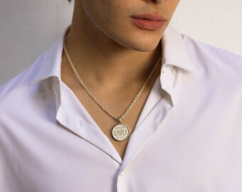 Amor Fati necklace, Stoic pendant, Sterling Silver, Gold Plated, Bronze, Copper, U nisex jewelry, Small size, great for gift,