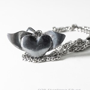 Heart necklace, Bronze necklace, Sterling Silver necklace, 24k Gold Plated necklace, Valentine&#39;s Day gift, Handmade