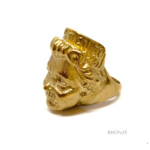 Queen Elizabeth Bronze Ring: Queen Elizabeth Silber oxidiert, 24K vergoldet