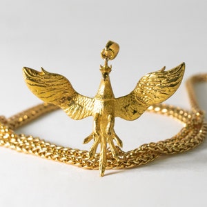 Phoenix Anhänger, Echte handgeschnitzte, Sterling Silber Halskette für Männer für Frau, Unisex Geschenk, Natur, Wiedergeburt, Amulett, für Vogelliebhaber