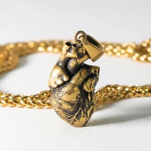 Anatomical Heart Necklace: Handmade Steampunk Style Bronze Pendant