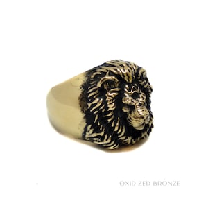 Lion ring, Bronze ring, Sterling Silver ring, 24k Gold Plated ring, Lion jewelry, Lion head ring, Leo ring, Leo zodiac