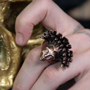Medusa ring, Bronze ring, Sterling Silver ring, 24k Gold Plated ring, Mythology jewelry, Medusa jewelry, Gorgon ring