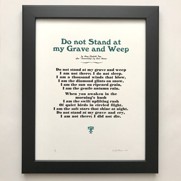Do Not Stand at My Grave Etsy