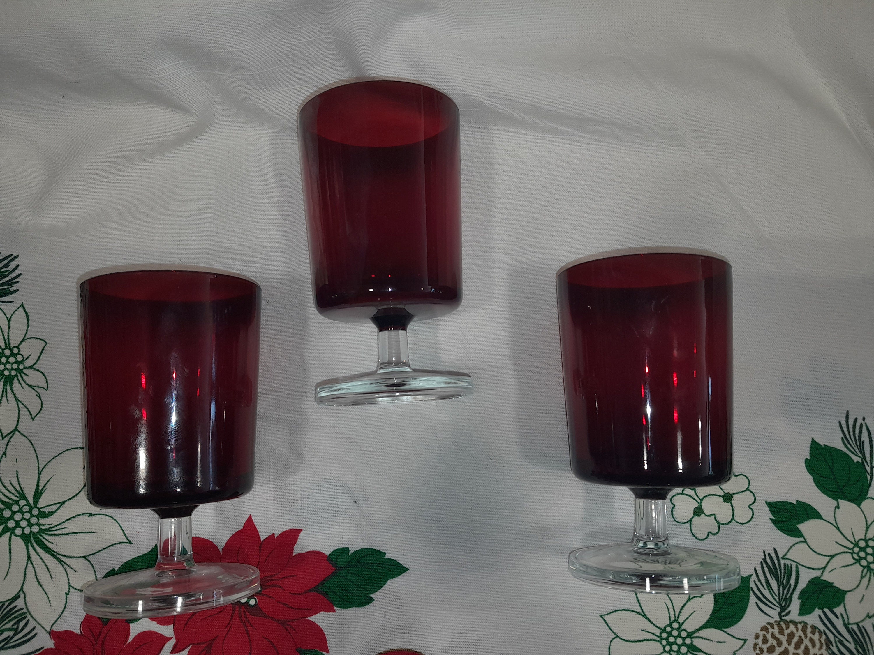 Beautiful Set of Ruby Glasses Etsy