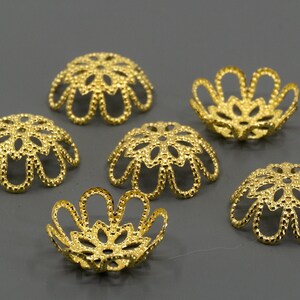 FILIGREE Brass Bead Brass Caps, Bead Caps, Fancy Filigree Bead Caps, Fancy Bead Cap, Brass Bead Caps, Bead Cap Findings, 16 MM Bead Caps