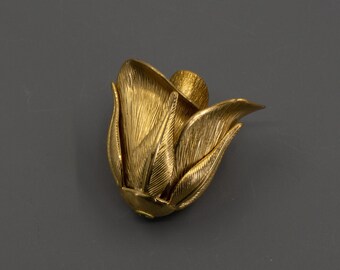 Large Brass Petal Bead Caps: Triple Layer Flower Jewelry Supplies