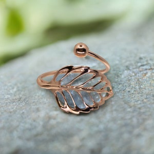 Copper Leaf Bypass Ring, Copper Bypass Ring, Solid COPPER Adjustable Leaf Ring, Copper Ring, Copper Bypass Cutout Leaf Ring, Adjustable Ring