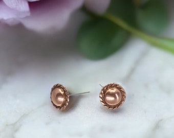 Copper Earrings Studs, Solid Copper Post Earrings Hypoallergenic Steel Posts, Mini Copper Stud Earrings, Dainty Small Solid COPPER Earrings
