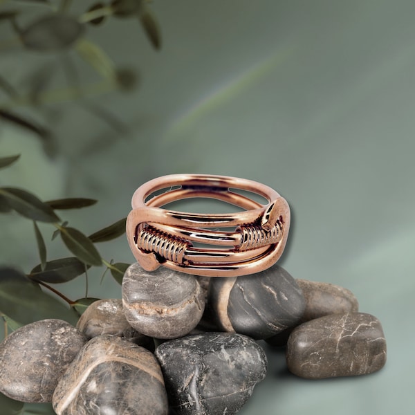 Beautiful Copper Wire Ring in a hand wired design of Pure solid Copper. Durable Heavy Twisted Design