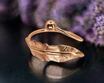 Etsy feather ring best sale