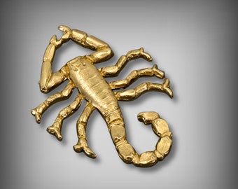 Unplated Brass Scorpion Stamping: 1.25" Jewelry Finding