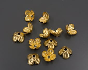Brass Petal Bead Caps: 14mm Fancy Bead Findings