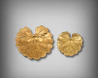Brass Lilypad Leaf Charms: Unplated Dapped Jewelry Supplies, Large & Small Sizes