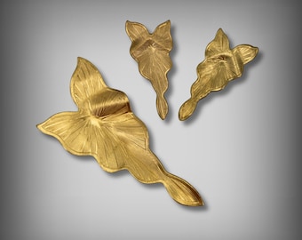 Brass Philodendron Leaf Stampings: Small or Large Jewelry Findings