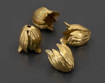 Brass Bead Caps, LARGE Brass Tulip Bead Caps, Brass Tulip Findings, Brass Findings, LARGE Tulip Bead Caps, UrbanroseSupplies