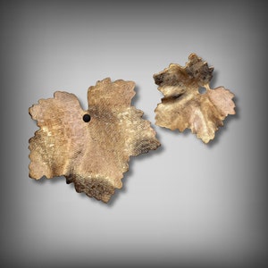 Textured Raw Brass Leaves: Jewelry Making Supplies, Two Sizes