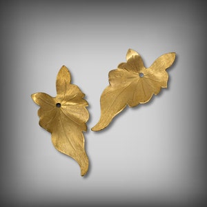 Brass Leaves, Brass Findings, Philodendron Leaves, Textured Leaf Findings, Jewelry Supplies, Leaf Pendant, Leaf Earrings, UrbanroseSupplies