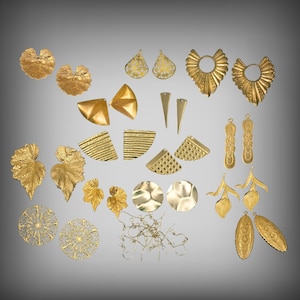 14 Pair BULK Lot DIY Earring Findings, Earring Lot, Wholesale, brass earring findings, brass earring connectors, dangle earrings and earhook