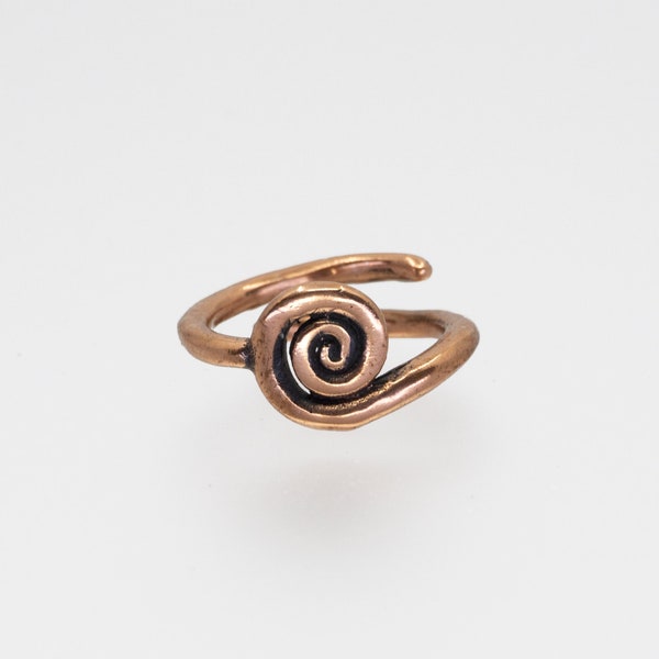 COPPER Swirl Ring, Copper Jewelry, Dainty Copper Ring, Boho Ring, Copper Retro Ring, Antique Copper Ring, Adjustable Ring, Copper Band