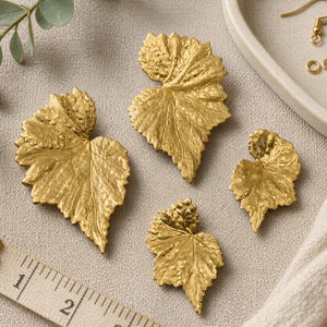 Brass Begonia Leaf Earring Charms: Raw Brass Stampings (1 Pair), Large or Small Sizes