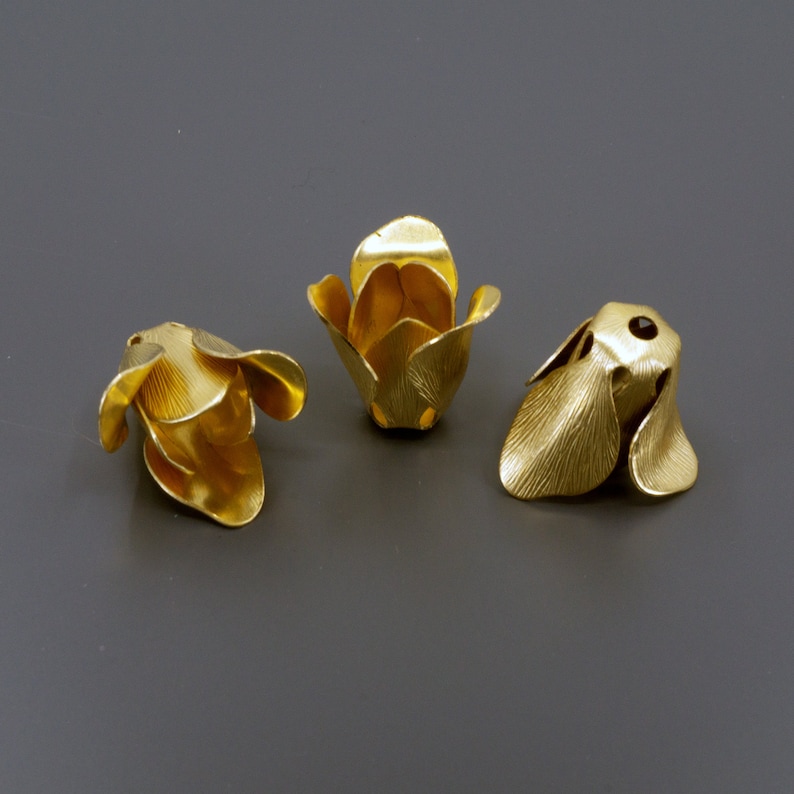 Bud Caps For Roses Brass Rose Bud Bead Caps: Double Layer Petal Design, 20mm - Etsy