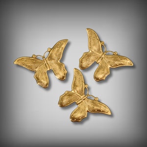 MEDIUM Brass Butterflies, Unplated Brass Butterfly Pendants, Butterfly Stampings, Jewelry Findings, Gold Brass Butterflies, Jewelry Supplies