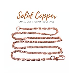 Solid Copper Swirl Chain Necklace: Men&#39;s/Women&#39;s Jewelry