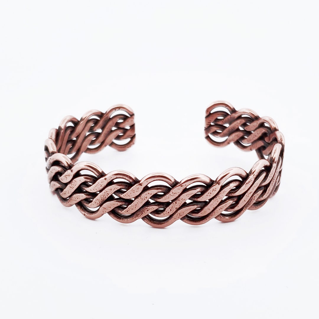 Braided Solid COPPER Bracelet Women's COPPER Bracelet Etsy