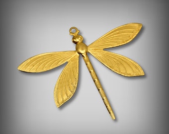 Large Brass Dragonfly, Brass Findings, Dragonfly Stamping, Brass Dragonfly Stamping, Dragonfly Pendant, Jewelry Supplies, UrbanroseSupplies