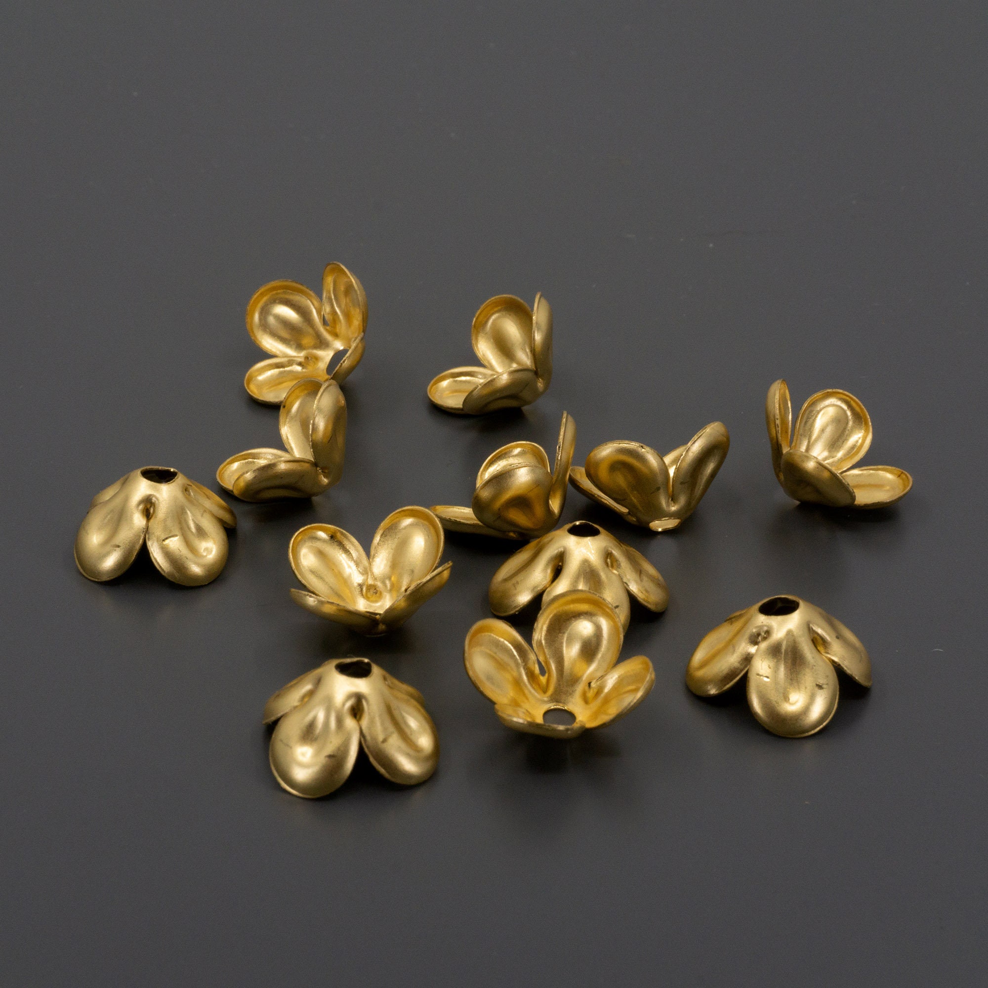 Brass Bead Caps Fancy Bead Caps Brass Petal Bead Caps Brass Etsy