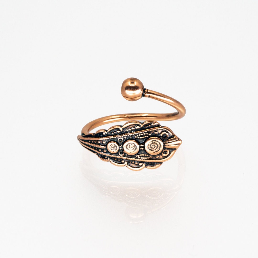 Copper Dot Bypass Ring, Solid Copper Ring, Solid COPPER Adjustable Ring