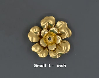 Raw Brass Dimensional Flowers S3439-2 2 