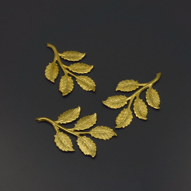 Brass Leaves Brass Petal Leaves Brass Ivy Leaf Components Etsy