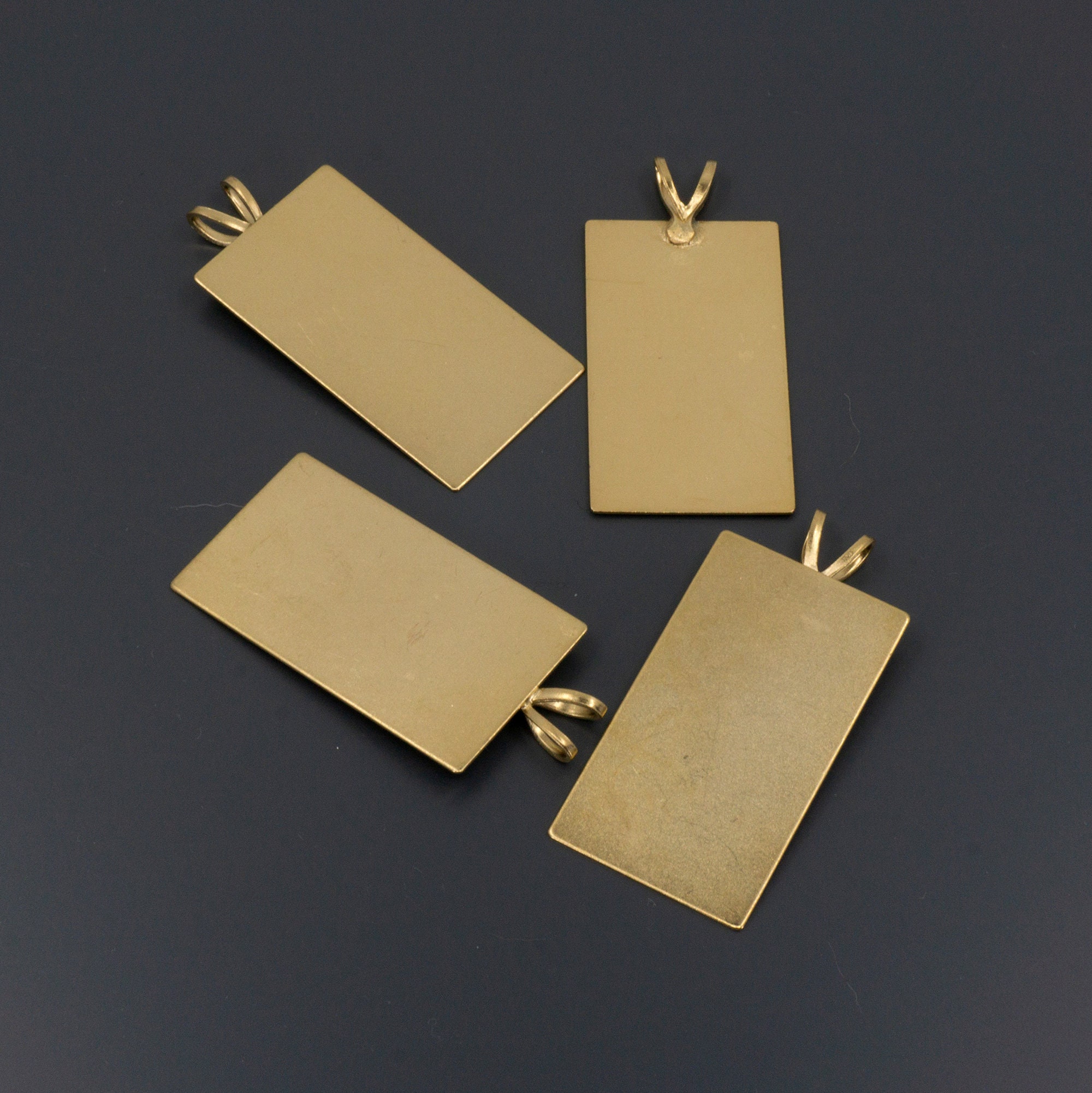 Gold Plated Brass Rectangle Stampings Rectangle Pendants - Etsy