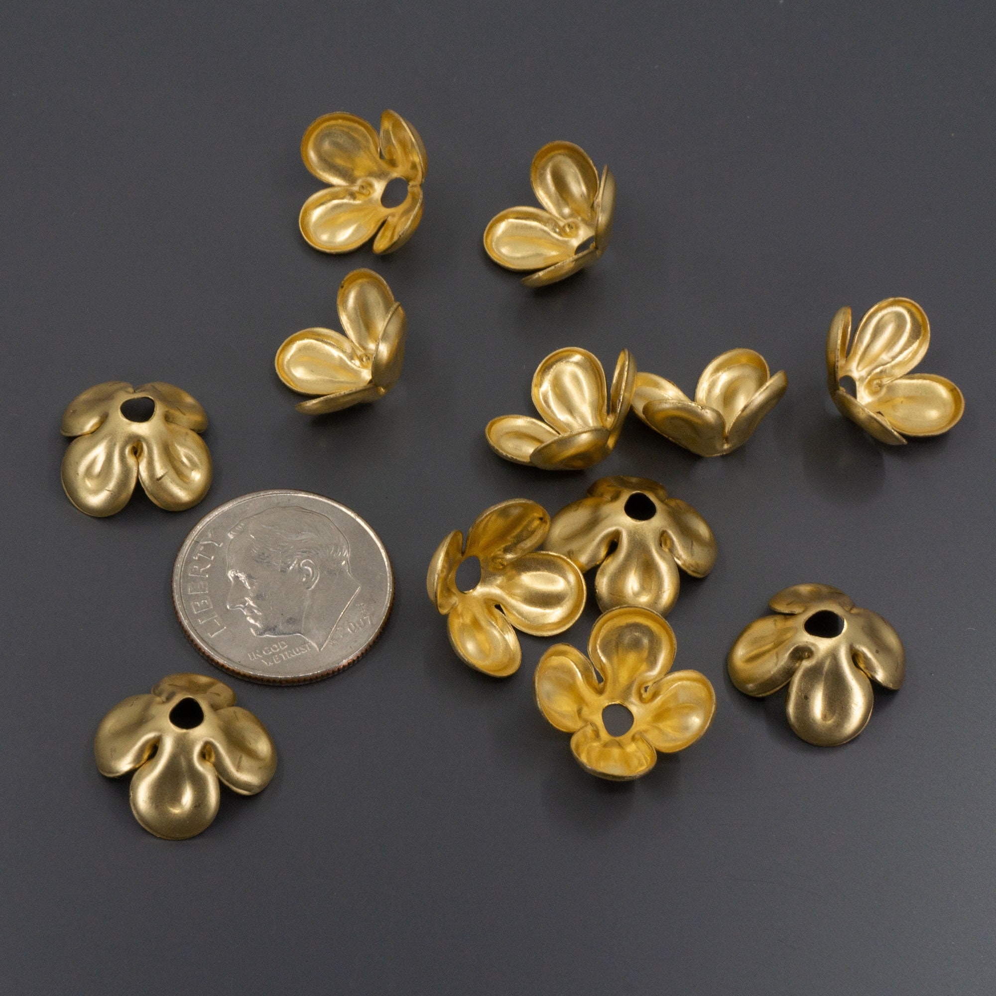 Brass Bead Caps Fancy Bead Caps Brass Petal Bead Caps Brass Etsy