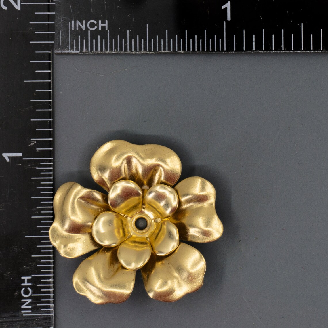 Brass Flower Raw Brass Riveted Flower 3D Brass Flower Etsy