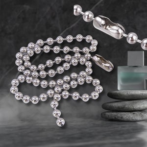 Stainless Steel Ball Chain Necklace: 6MM Bead, 24-Inch Goth Biker Jewelry