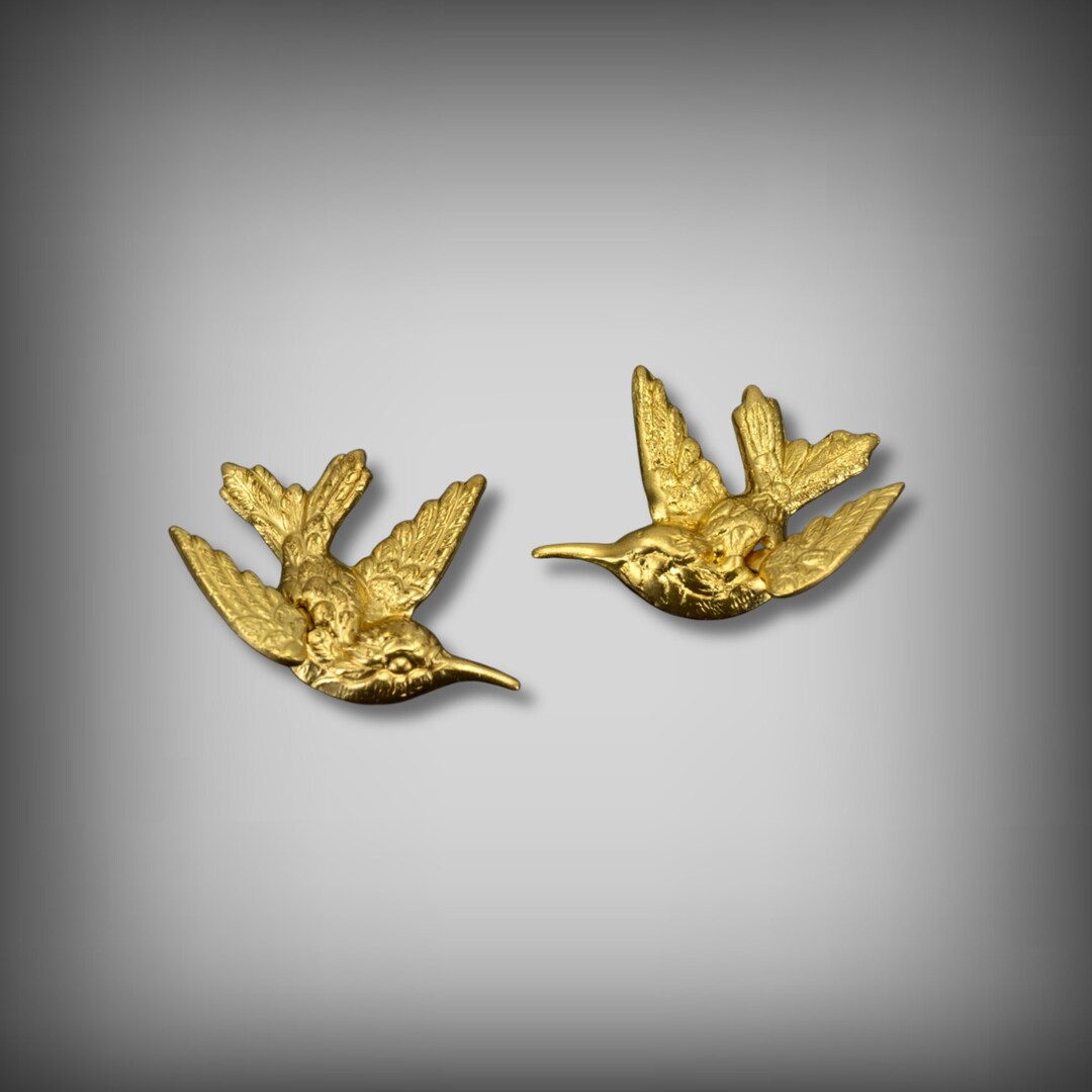 MINI Brass Hummingbird Focal, Brass Bird, Brass Jewelry Component