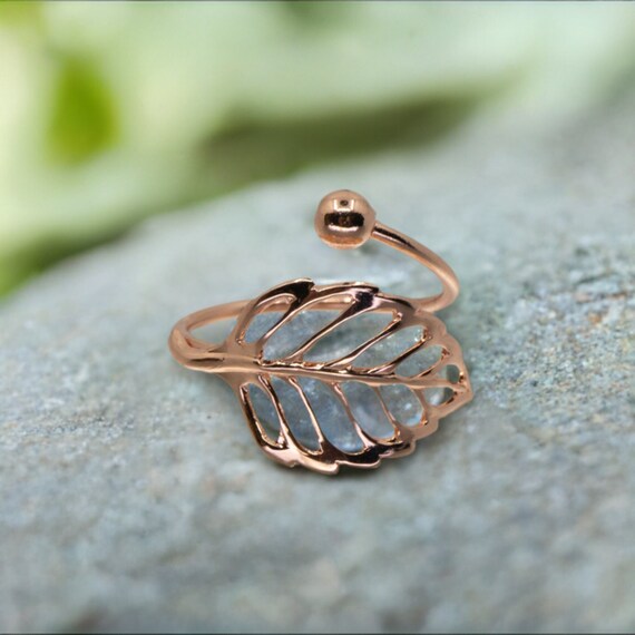 Copper Leaf Bypass Ring Copper Bypass Ring Solid COPPER Adjustable Leaf Ring Copper Ring Copper Bypass Cutout Leaf Ring Adjustable Ring Etsy
